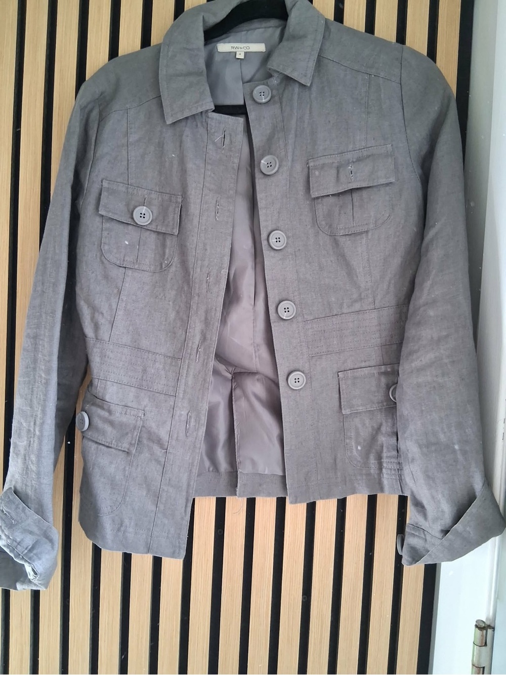RW&CO Women’s Gray Button-Front Jacket